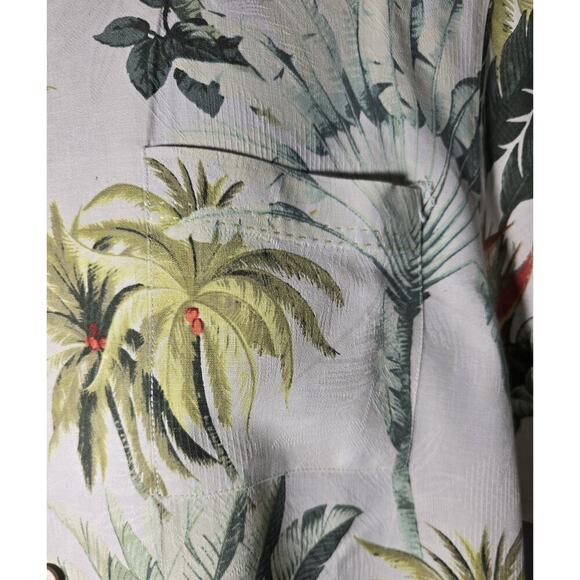 MENS VINTAGE TOMMY BAHAMA HAWAIIAN SHIRT SILK Bird of Paradise Palms L - Picture 3 of 11